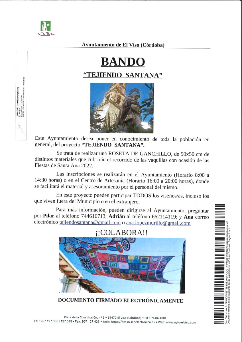 PROYECTO “TEJIENDO SANTANA”