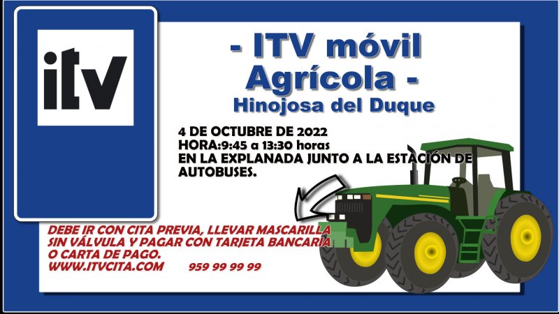 ITV agrícola en Hinojosa del Duque Octubre 2022