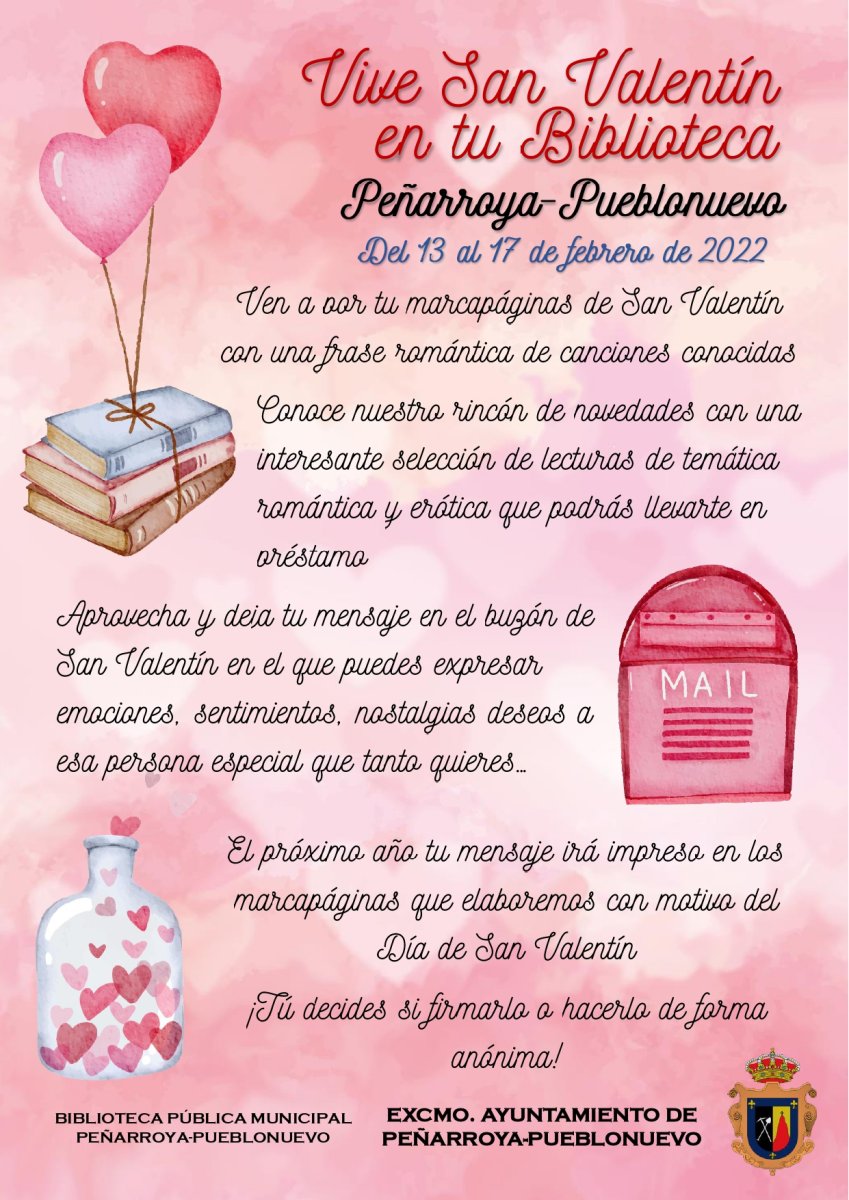 Vive San Valentín en la biblioteca de Peñarroya