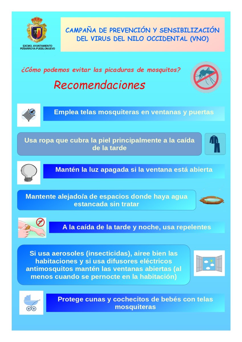 Prevención y sensibilización del Virus del Nilo Oriental (VNO)-Recomendaciones para evitar las picaduras de mosquitos