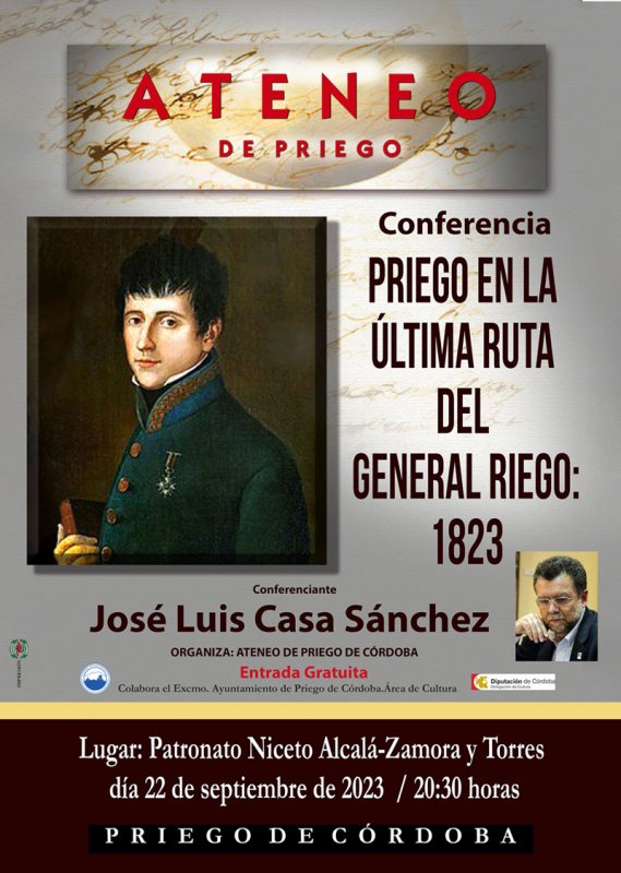 22 septiembre de 2023, Conferencia, Priego en la Última Ruta del General Riego: 1823