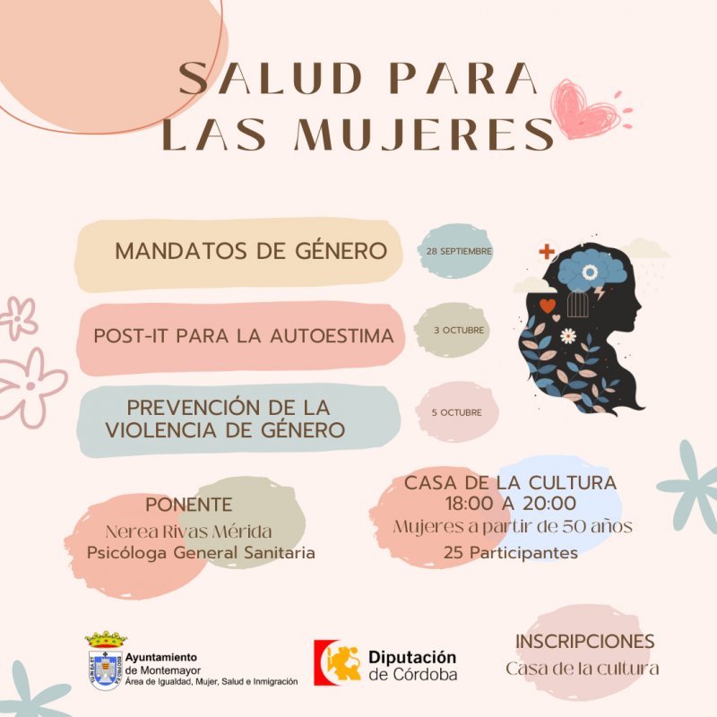 Programa de formación "Salud para las Mujeres" en Montemayor: aprende y empodérate con experta en psicología.