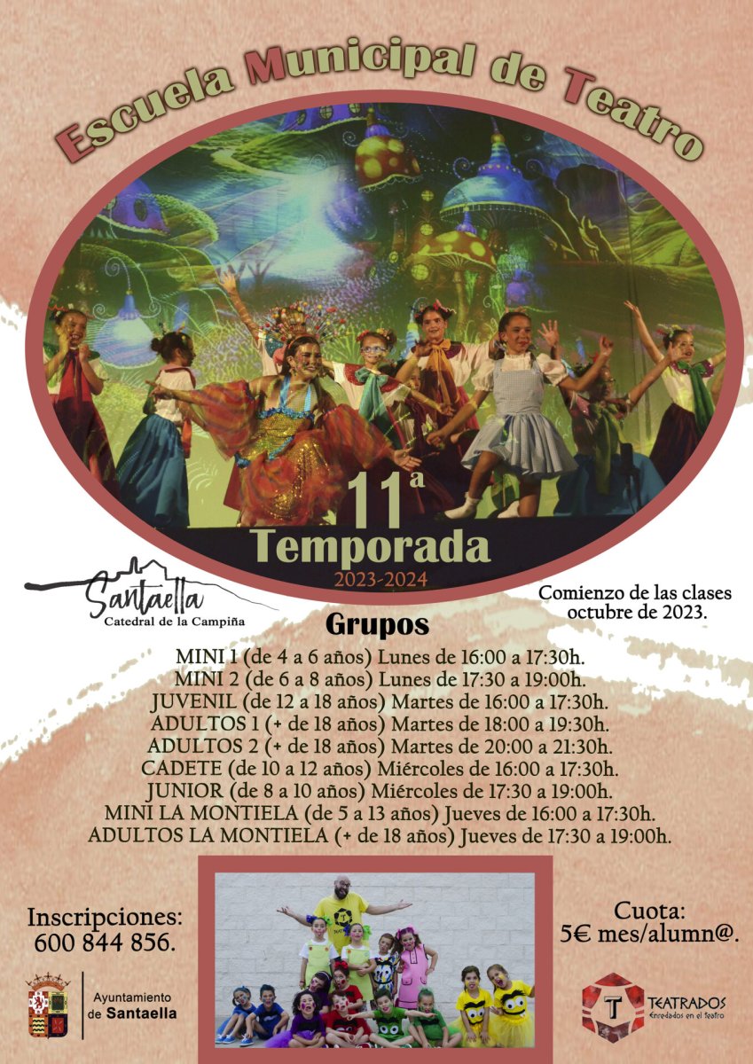 La Escuela Municipal de Teatro de Santaella inicia clases en octubre de 2023 ¡Inscríbete ya!