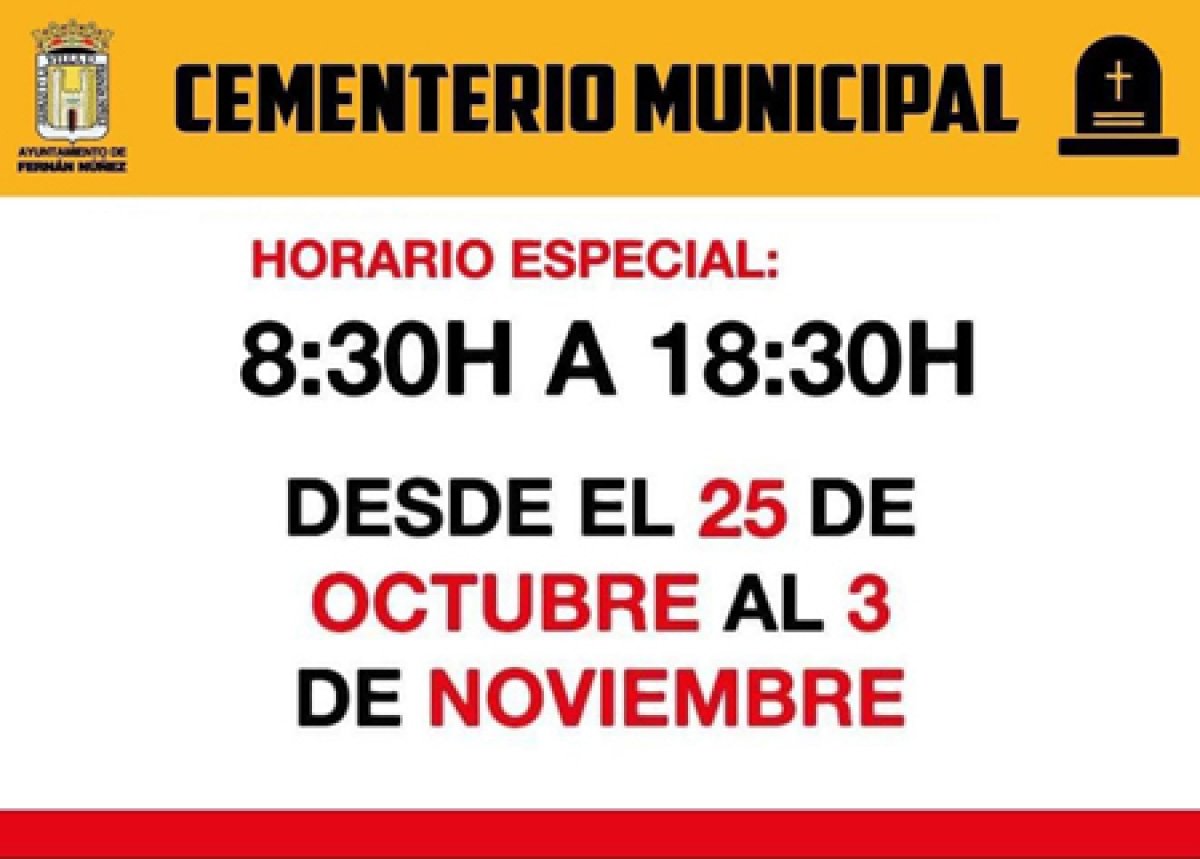 Horario especial Cementerio Municipal