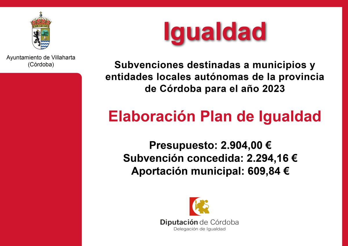 SUBVENCIONES RECIBIDAS. PLAN DE IGUALDAD