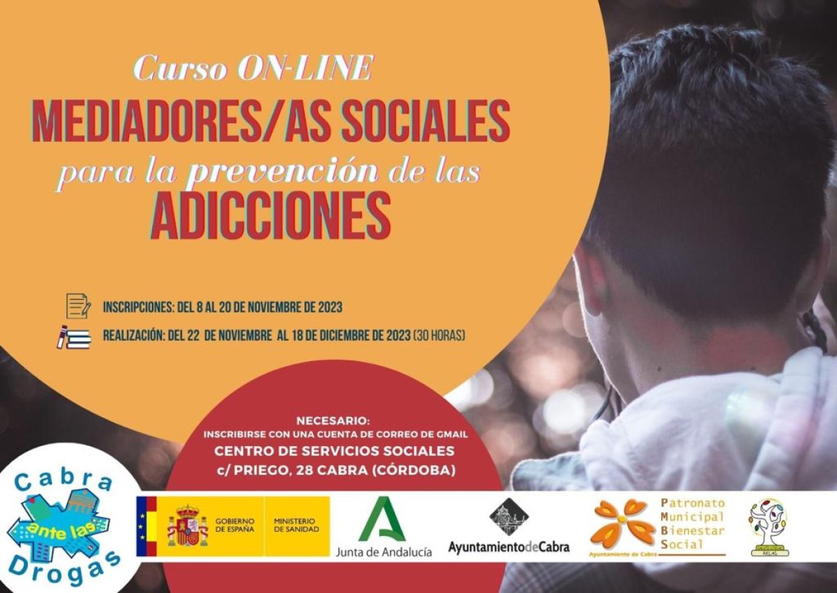 Curso gratuito de mediación social para la prevención de adicciones en Cabra