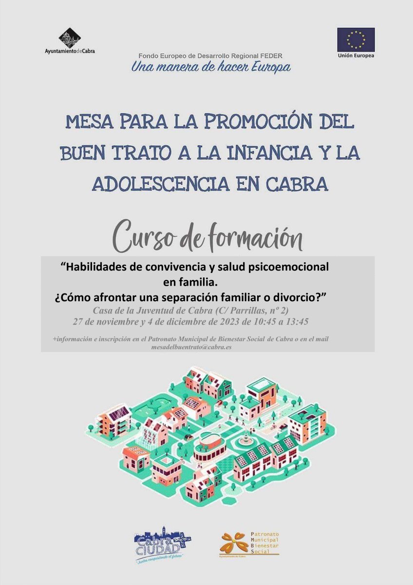 "Curso de formación en habilidades de convivencia y salud psicoemocional en familia en la ciudad de Cabra"