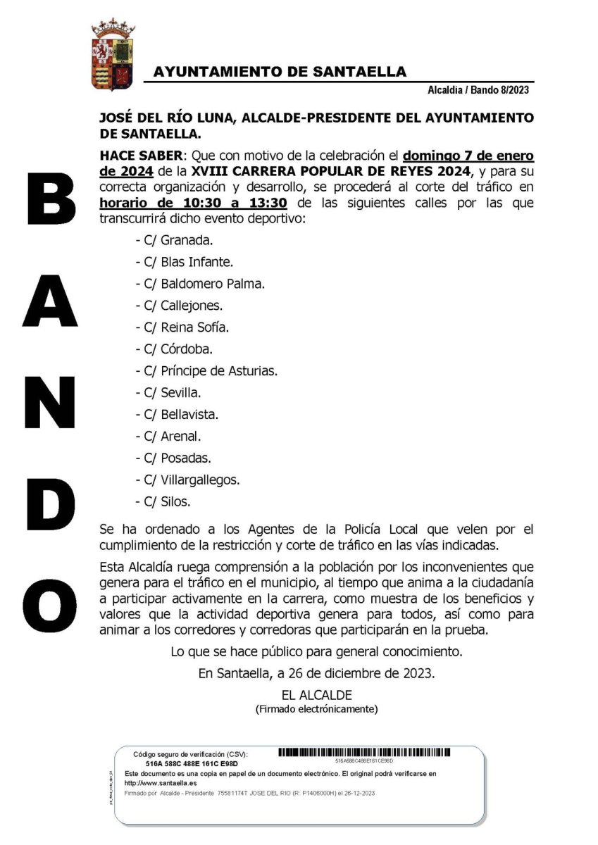 XVIII Carrera Popular de Reyes 2024: Restricciones de tráfico para un evento deportivo histórico.