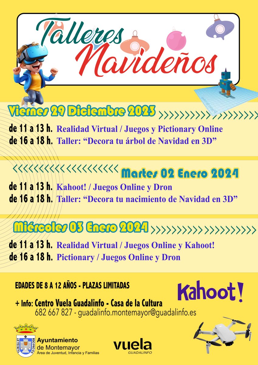 ¡Actividades divertidas y educativas para los jóvenes de Montemayor durante las vacaciones de Navidad! Inscríbete ya en el Centro Vuela Guadalinfo.