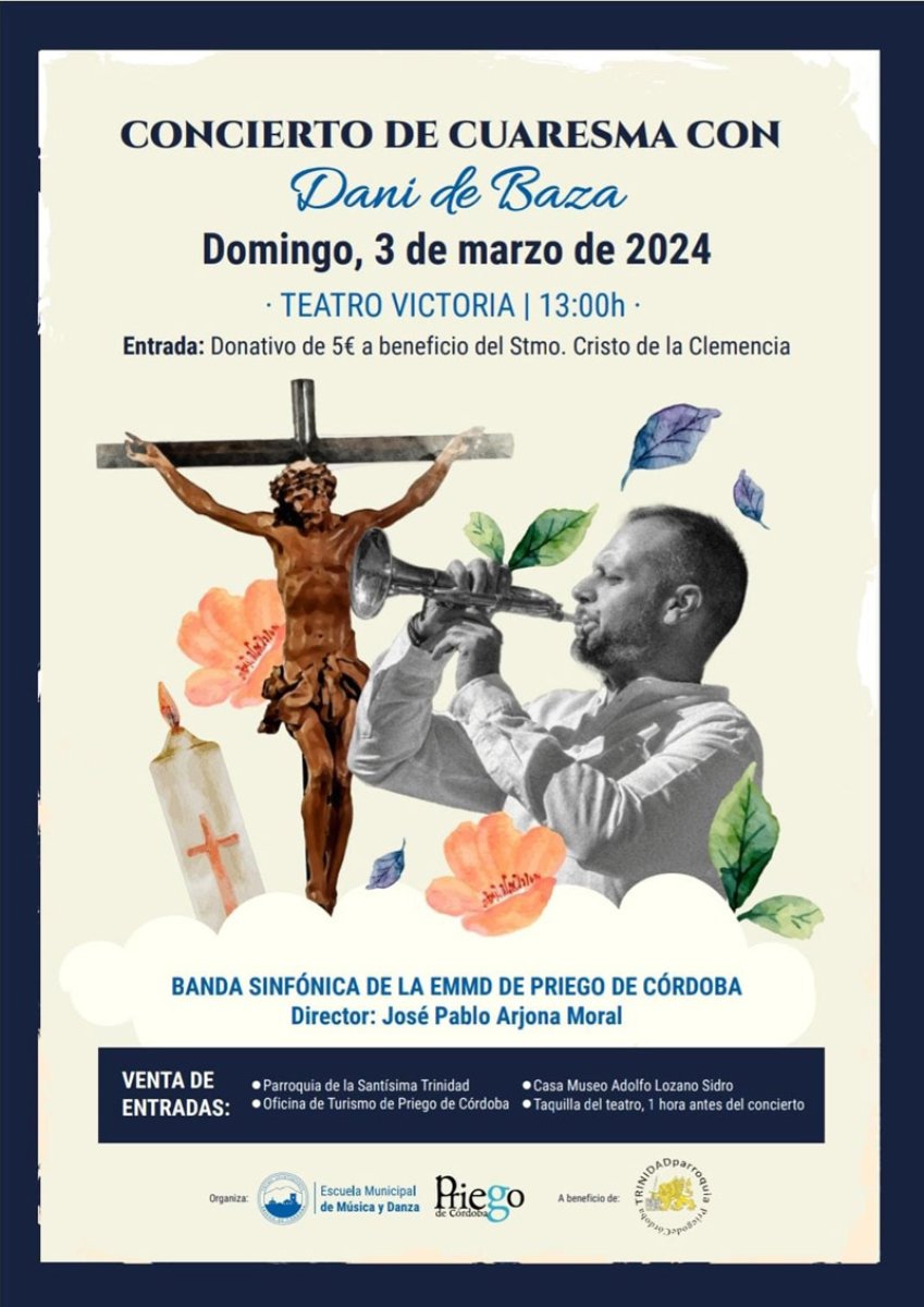 Concierto de Cuaresma de la Banda Sinfónica de la EMMD con Dani de Baza, 3 marzo 2024