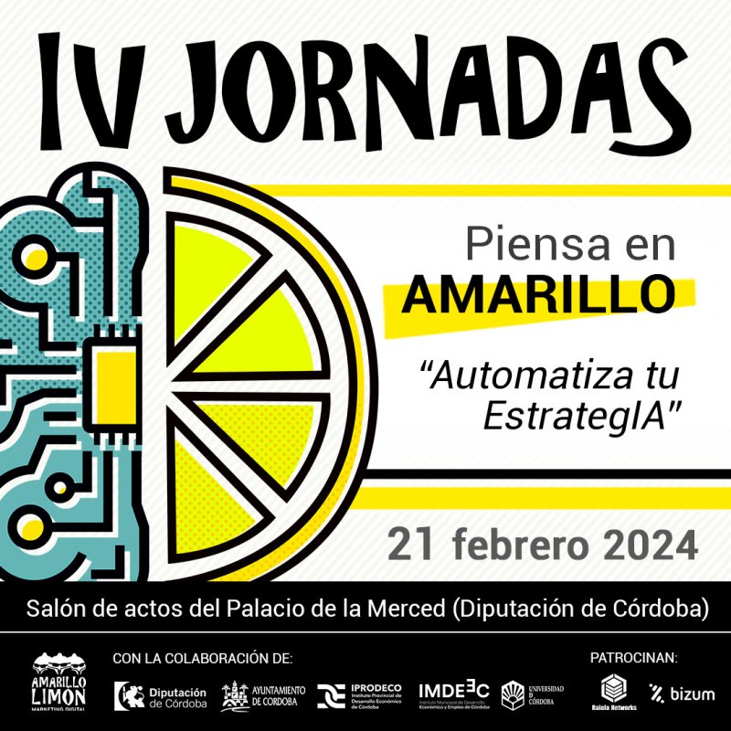 "Cuartas jornadas de marketing digital 'Piensa en Amarillo' en el Palacio de la Merced el 21 de febrero"