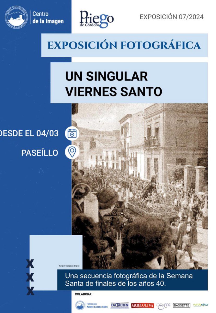"Exposición fotográfica revive la Semana Santa de Priego en el Centro de la Imagen"