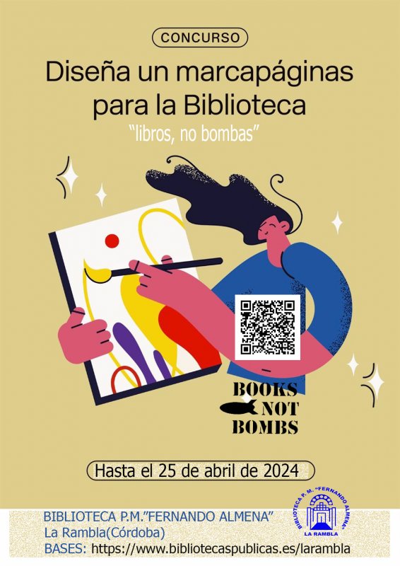 la Biblioteca Pública Municipal “Fernando Almena” convoca el Concurso de Dibujo «Libros, no bombas»