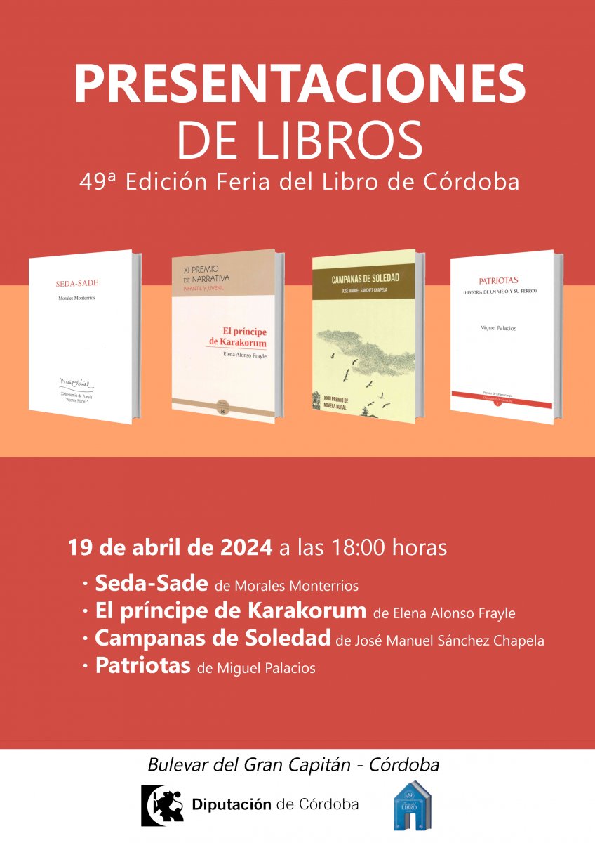 Cuatro libros de alta calidad serán presentados en la Feria del Libro de Córdoba.