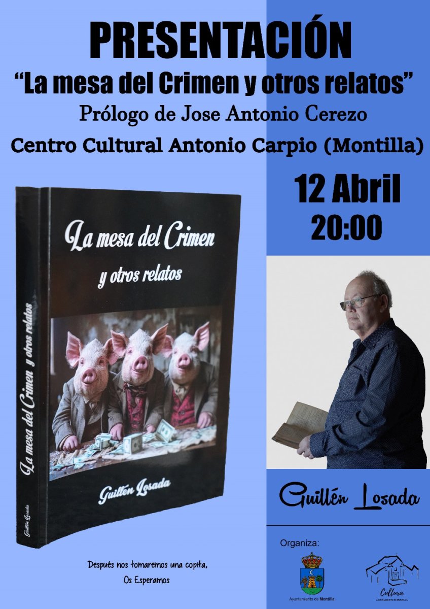 Guillén Losada presenta su primer libro de relatos en Montilla.