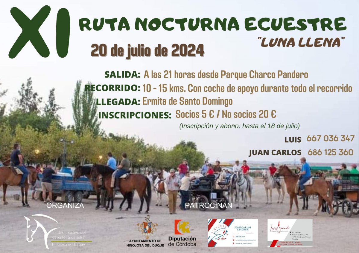 XI RUTA NOCTURNA ECUESTRE «LUNA LLENA»