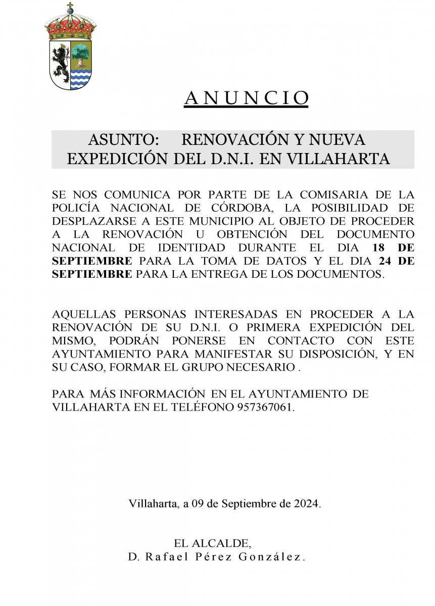 RENOVACIÓN Y EXPEDICIÓN DE DNI