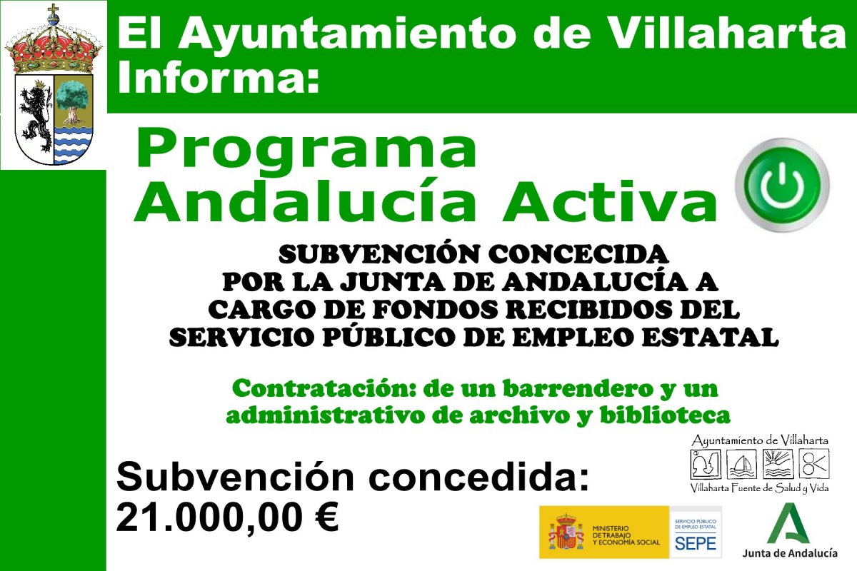 SUBVENCIÓN CONCEDIDA. PROGRAMA ANDALUCÍA ACTIVA