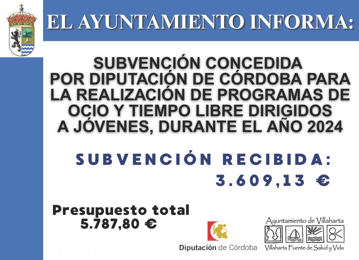 SUBVENCIÓN RECIBIDA. PROGRAMAS DE OCIO Y TIEMPO LIBRE