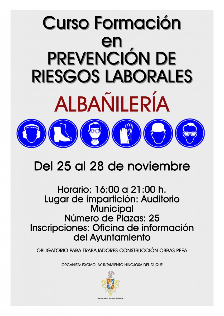 Curso Formación en Prevención de Riesgos Laborales &#8211; Albañilería &#8211;