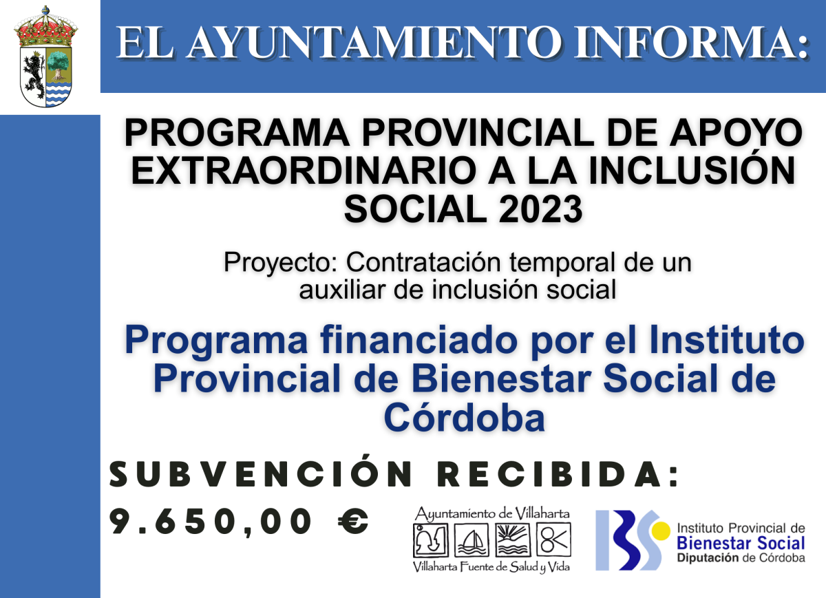 SUBVENCIÓN RECIBIDA. INCLUSIÓN SOCIAL