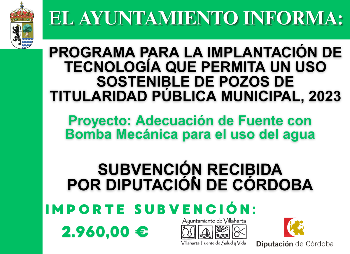 SUBVENCIÓN RECIBIDA. POZOS