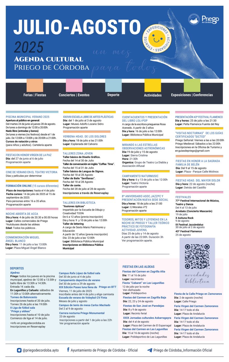 Agenda Cultural Julio-Agosto 2025