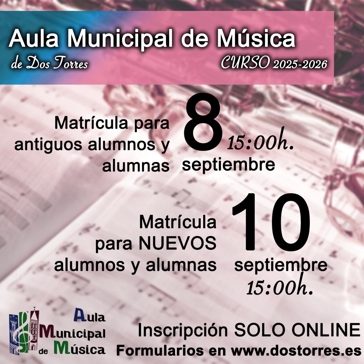 AULA MUNICIPAL DE MÚSICA. MATRÍCULA 2025-2026
