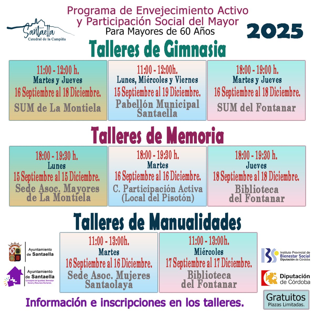 TALLERES MAYORES 60 AÑOS