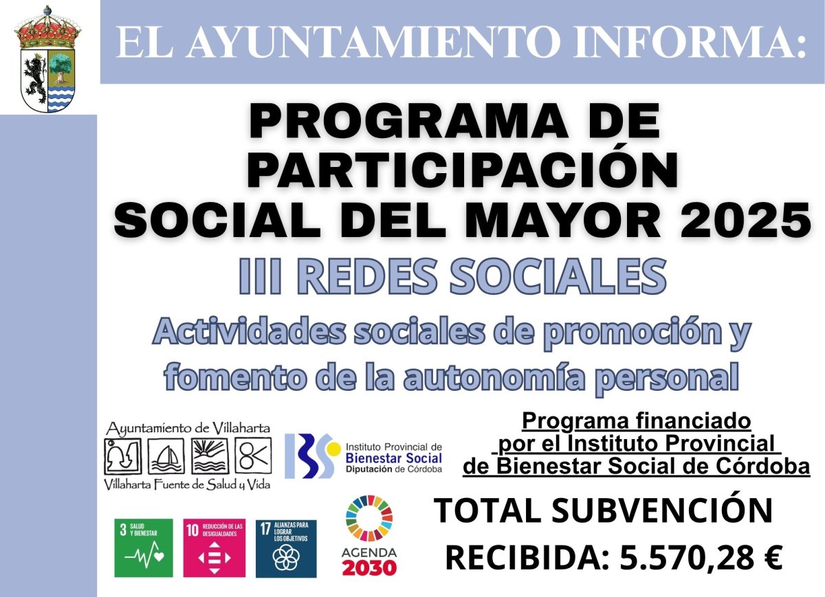 SUBVENCIÓN RECIBIDA. PARTICIPACIÓN SOCIAL DLE MAYOR 2025