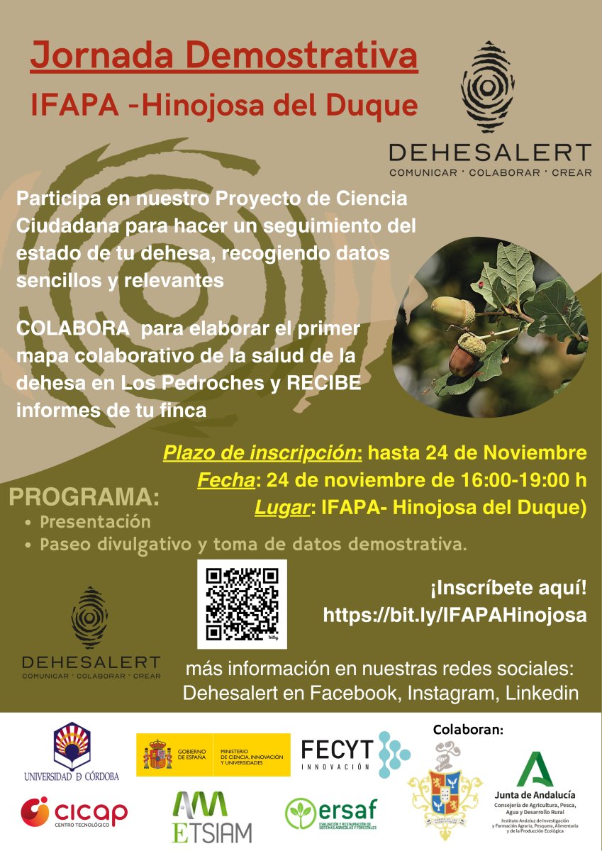 ¡Participa en la 4ª Jornada Demostrativa IFAPA–Hinojosa del Duque!