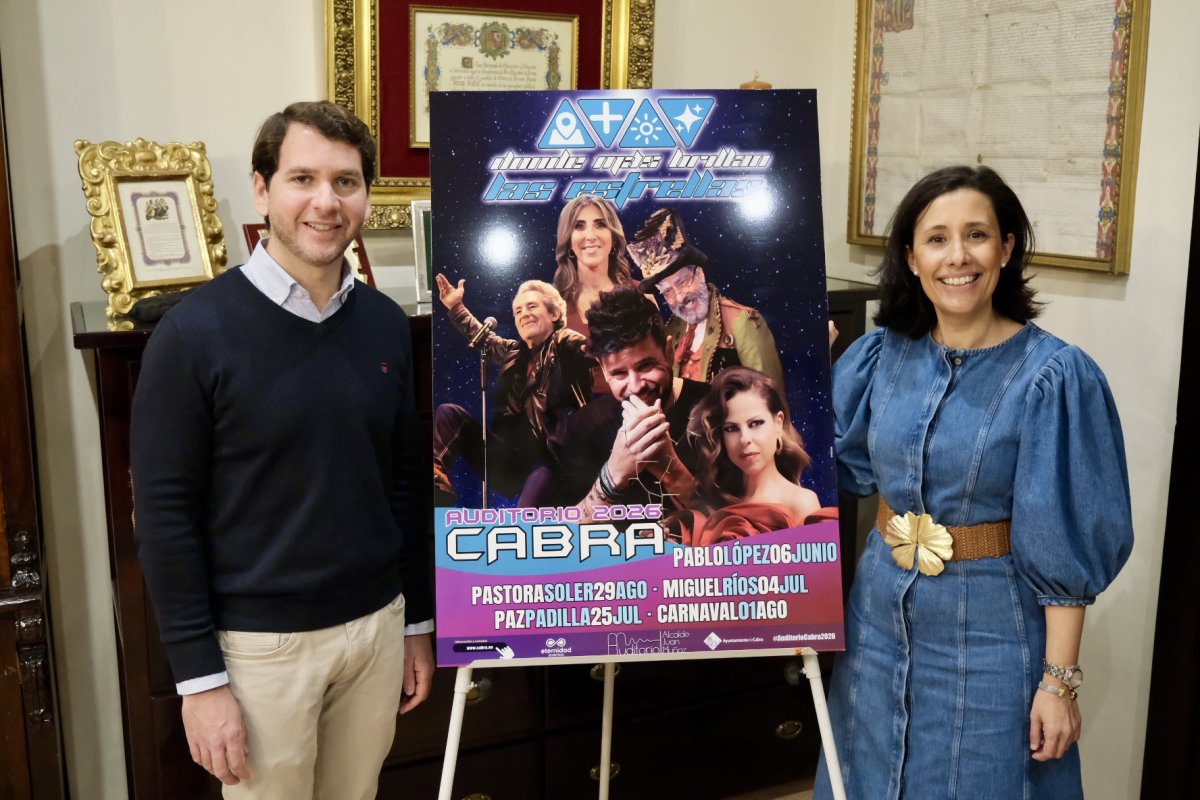 "Donde más brillan las estrellas" 2026 vuelve a Cabra con Pablo López y 2,5 M€ para reformar el auditorio
