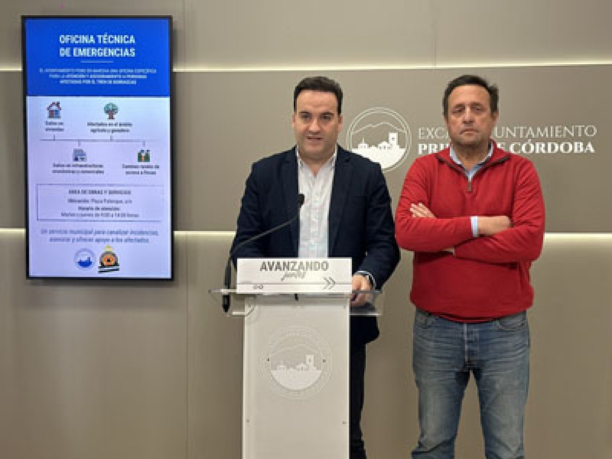 Priego habilita oficina técnica de emergencia en Palenque para afectados por el temporal (martes y jueves, 9:00-14:00)