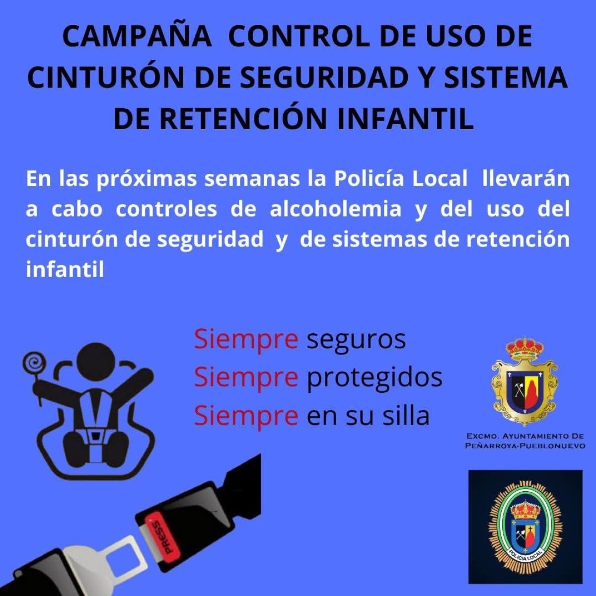Peñarroya-Pueblonuevo cierra campaña de control de cinturón y sillas infantiles
