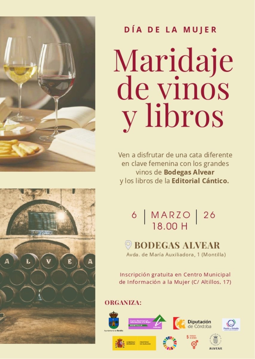 Cata y literatura en Bodegas Alvear por el Día de la Mujer en Montilla (6 de marzo)