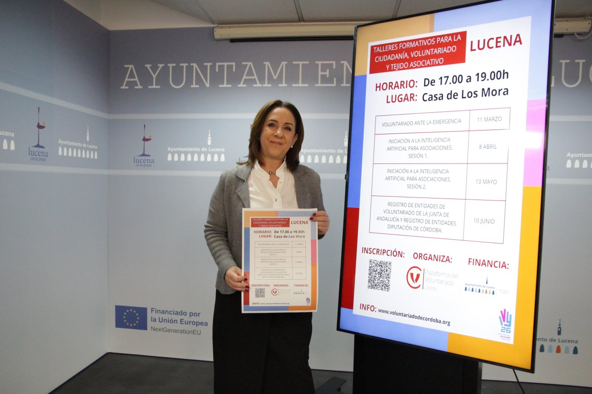 Lucena lanza talleres gratuitos para reforzar el voluntariado local