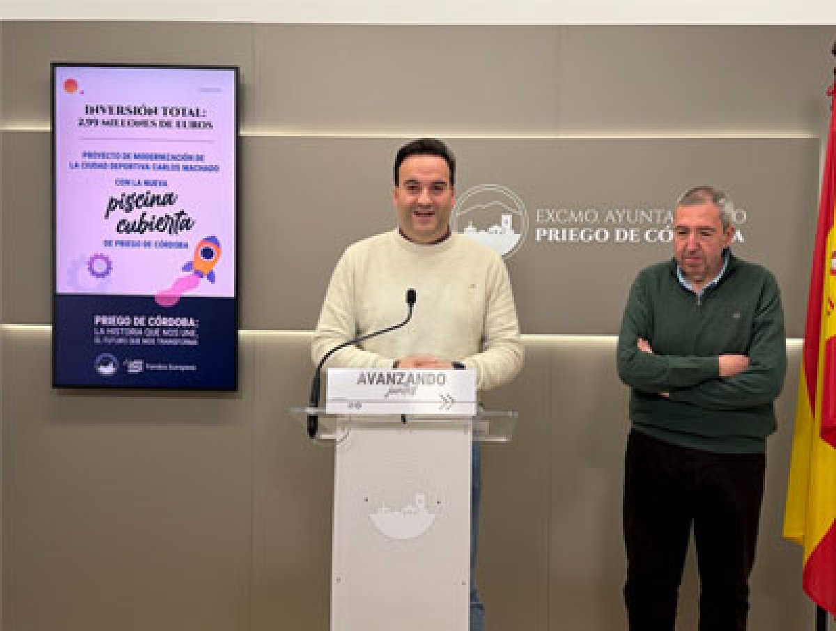 Priego de Córdoba invertirá 2,99 M€ en piscina cubierta, gimnasio y renovación del césped