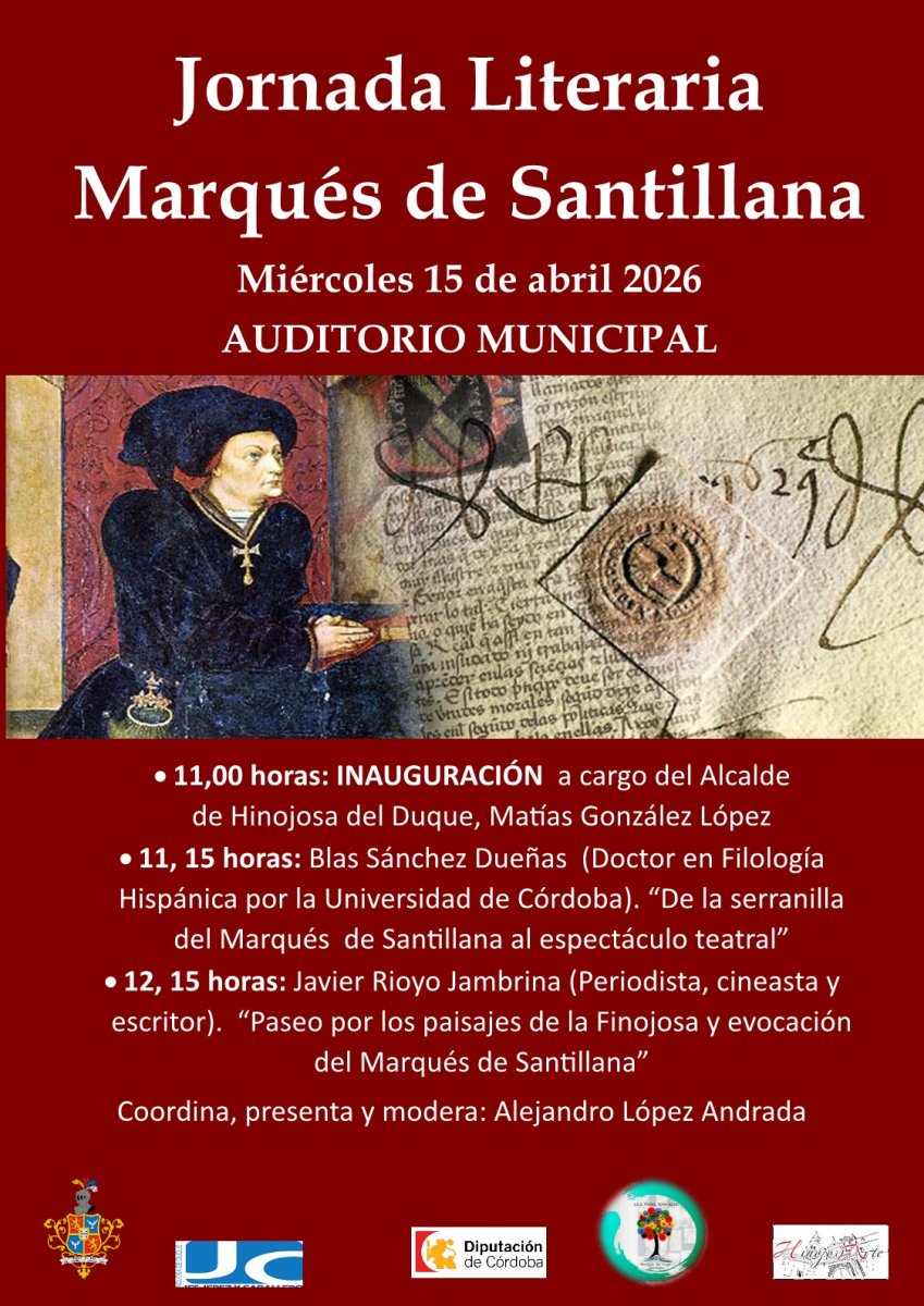 Jornada sobre el Marqués de Santillana: serranillas y paisajes, 15 de abril en el Auditorio