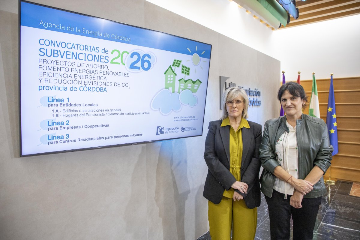 Diputación de Córdoba lanza ayudas de 1,5M (ampliable a 2,1M) para eficiencia energética