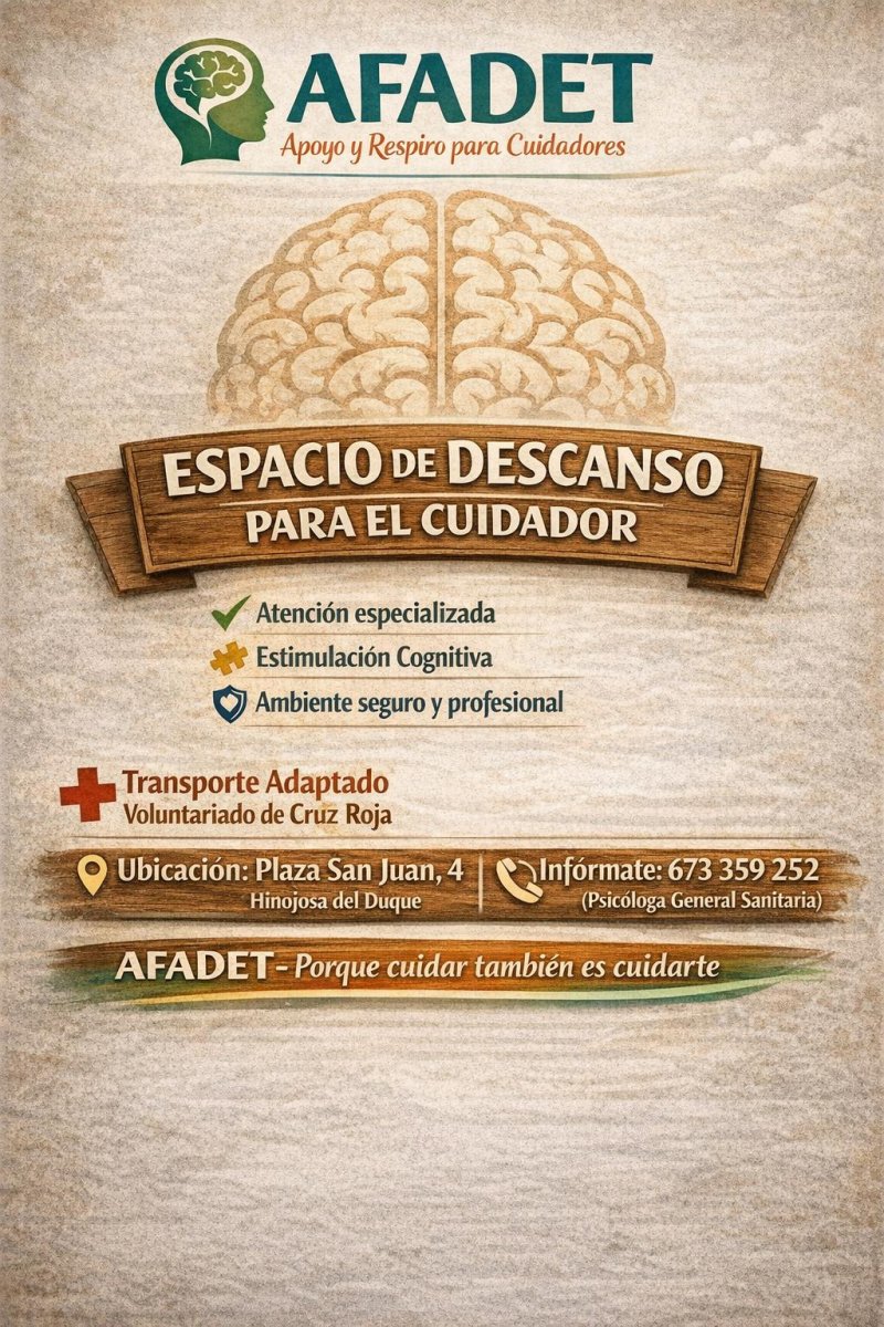 AFADET, Apoyo y Respiro para cuidadores.