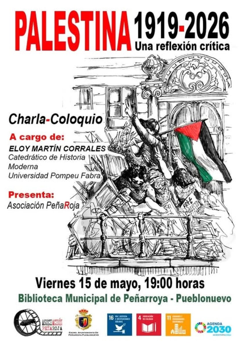 Charla en Peñarroya: "Palestina 1919-2026" con Eloy Martín Corrales