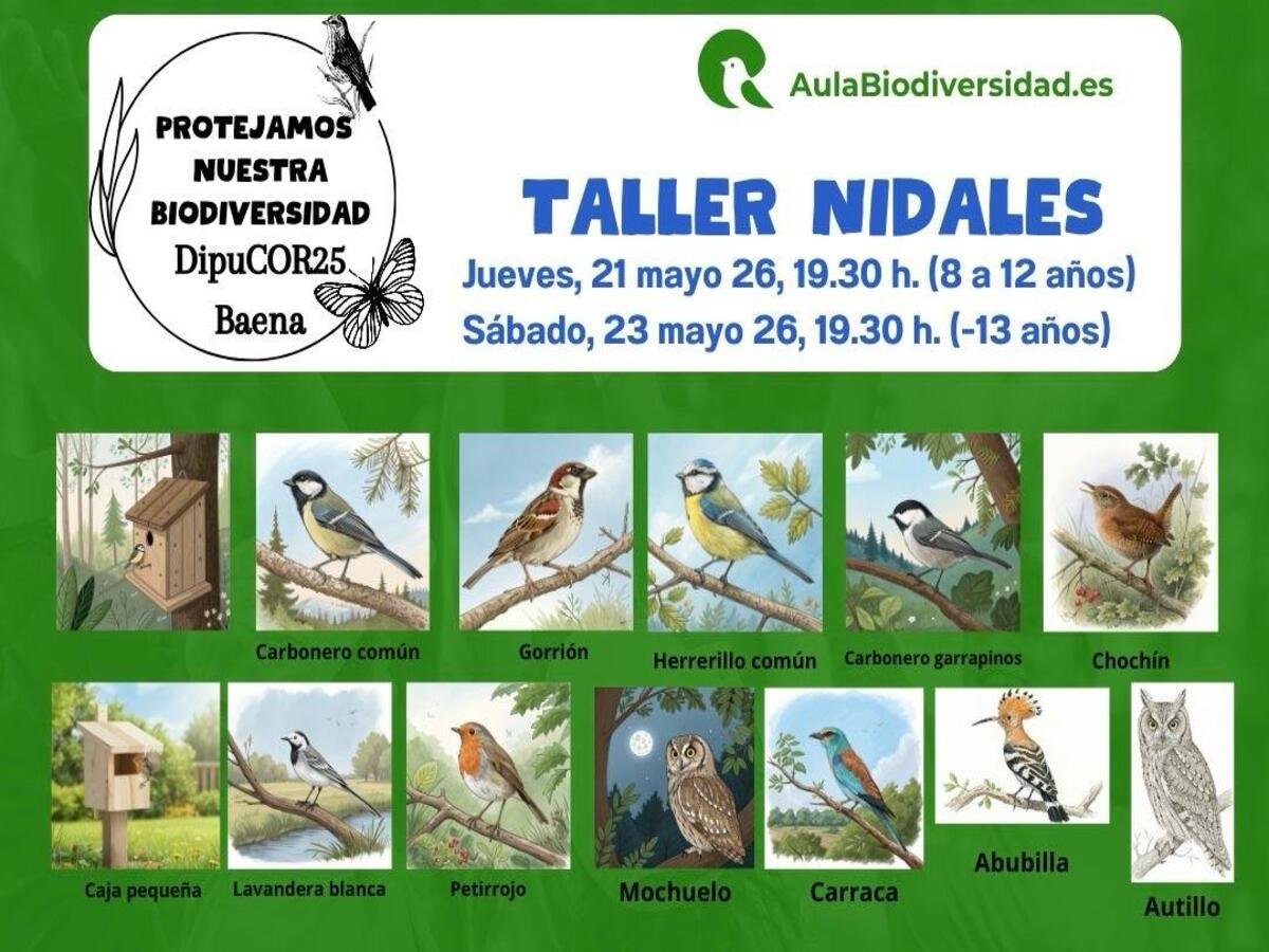 Baena celebra Semana de la Biodiversidad (21-25 mayo): talleres gratuitos, inscripción obligatoria