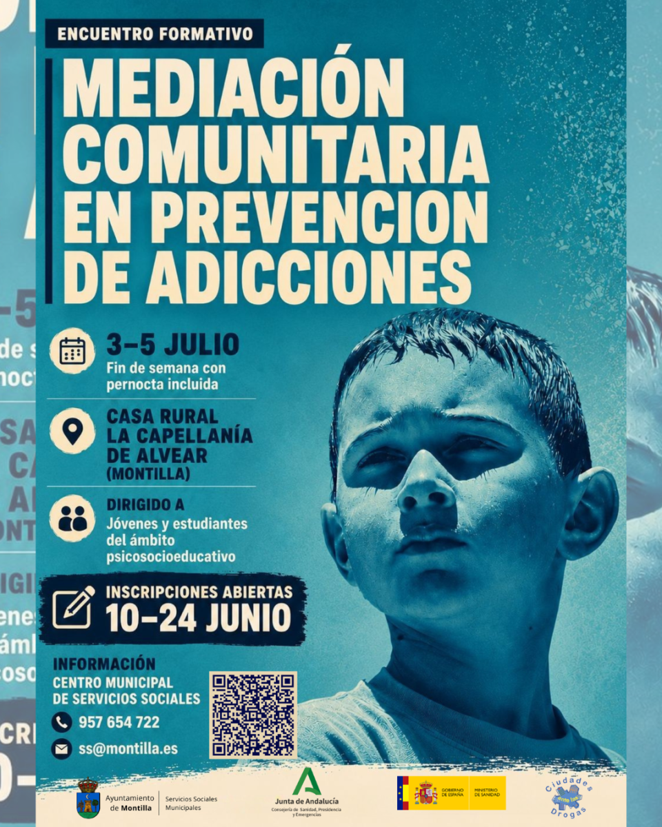 Montilla abre curso (3-5 julio) de mediación comunitaria y prevención de adicciones (16 plazas)