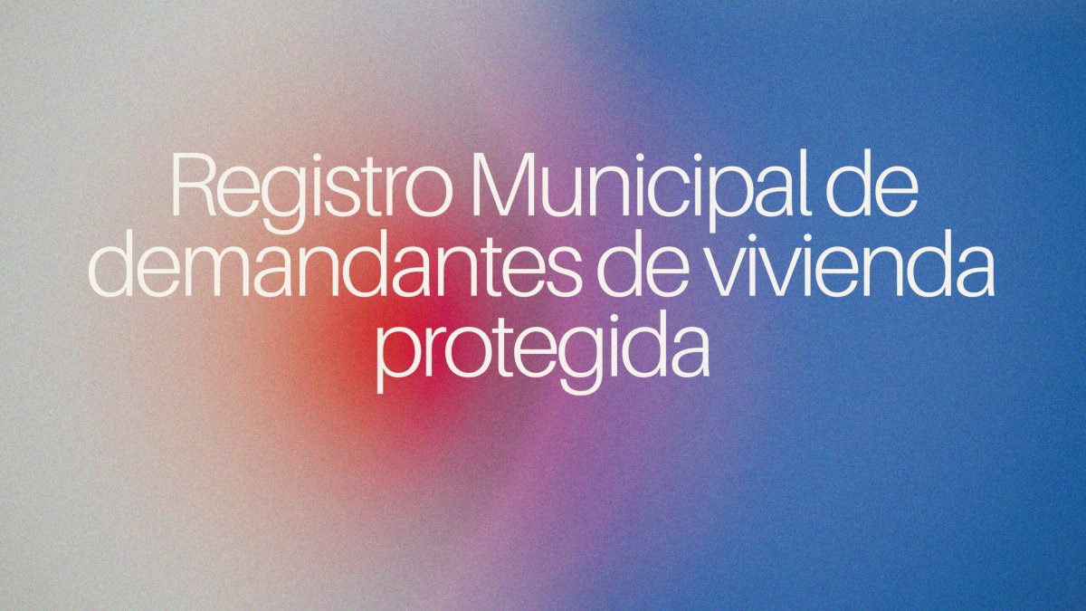 Bando Inscripción Registro Municipal de Demandantes de Vivienda Protegida de La Rambla