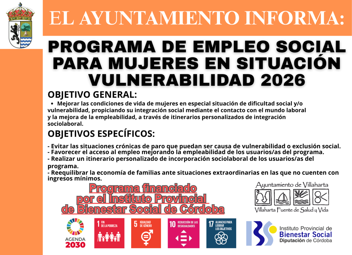 SUBVENCIÓN RECIBIDA. PROGRAMA EMPLEO SOCIAL VULNERABILIDAD