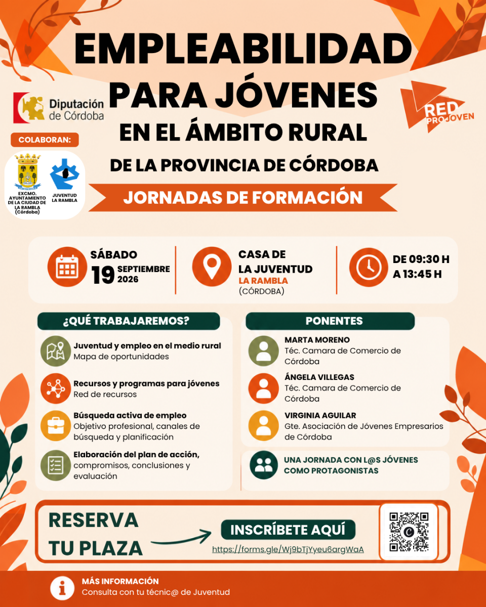 JORNADA DE FORMACION «EMPLEABILIDAD PARA JÓVENES EN EL ÁMBITO RURAL DE LA PROVINCIA DE CÓRDOBA»