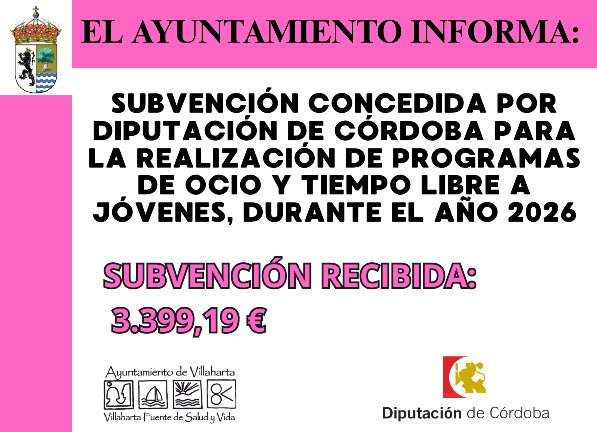 SUBVENCIÓN RECIBIDA. OCIO Y T LIBRE 2026