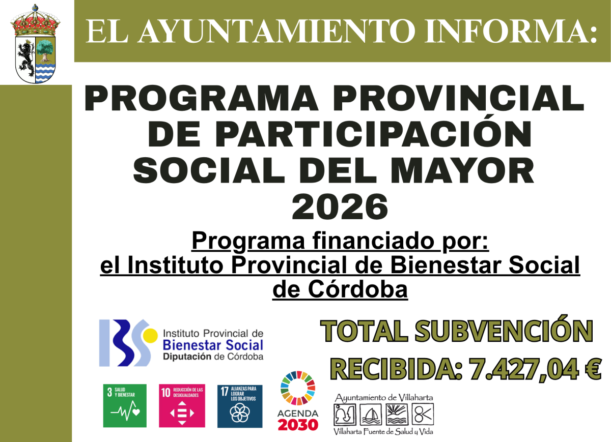 SUBVENCIÓN RECIBIDA. PROGRAMA DEL MAYOR 2026