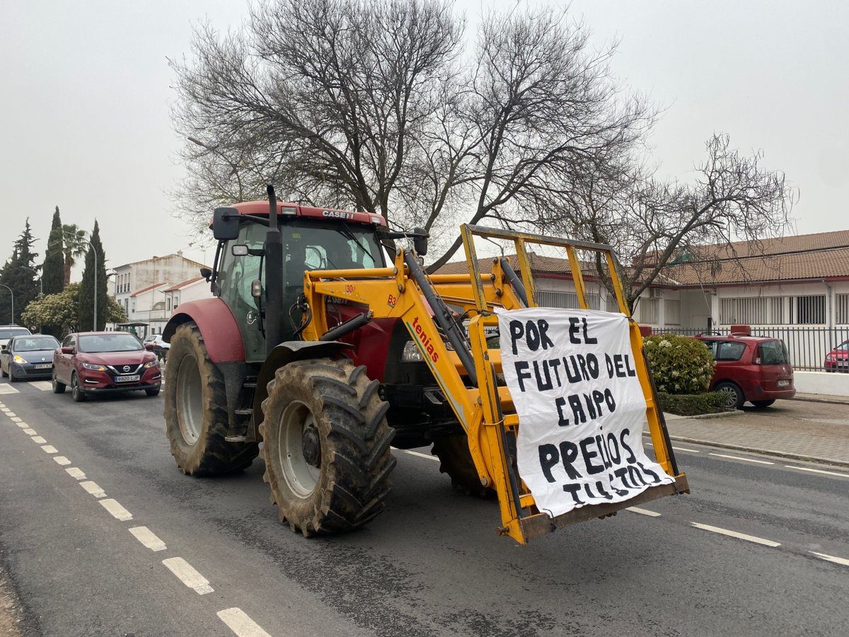 La tractorada de agricultores y ganadores a vista de drone