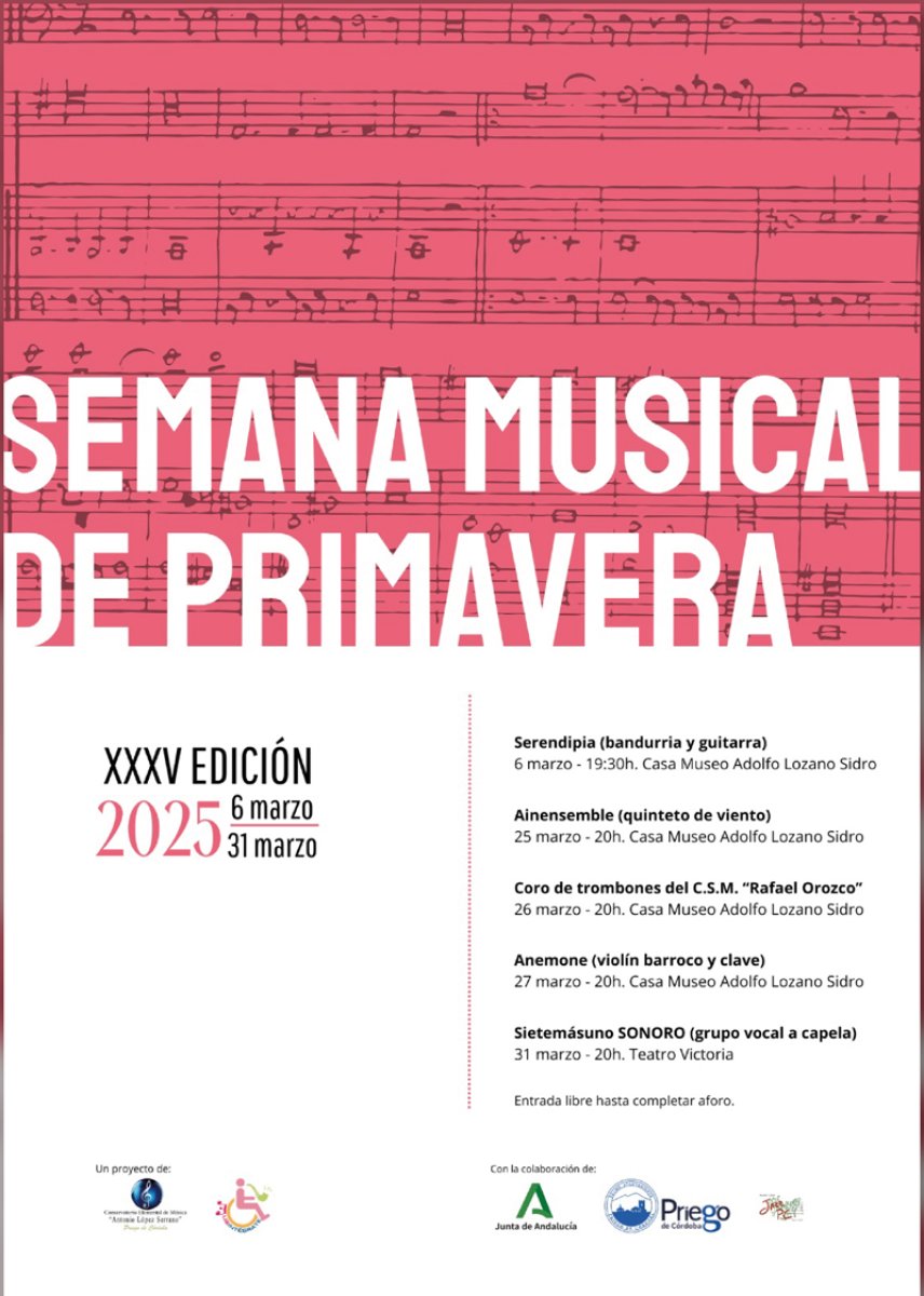 Semana Musical de Primavera XXXV Edición, 6 al 31 marzo 2025